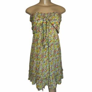 Floral Off-Shoulder Mini Dress in Yellow